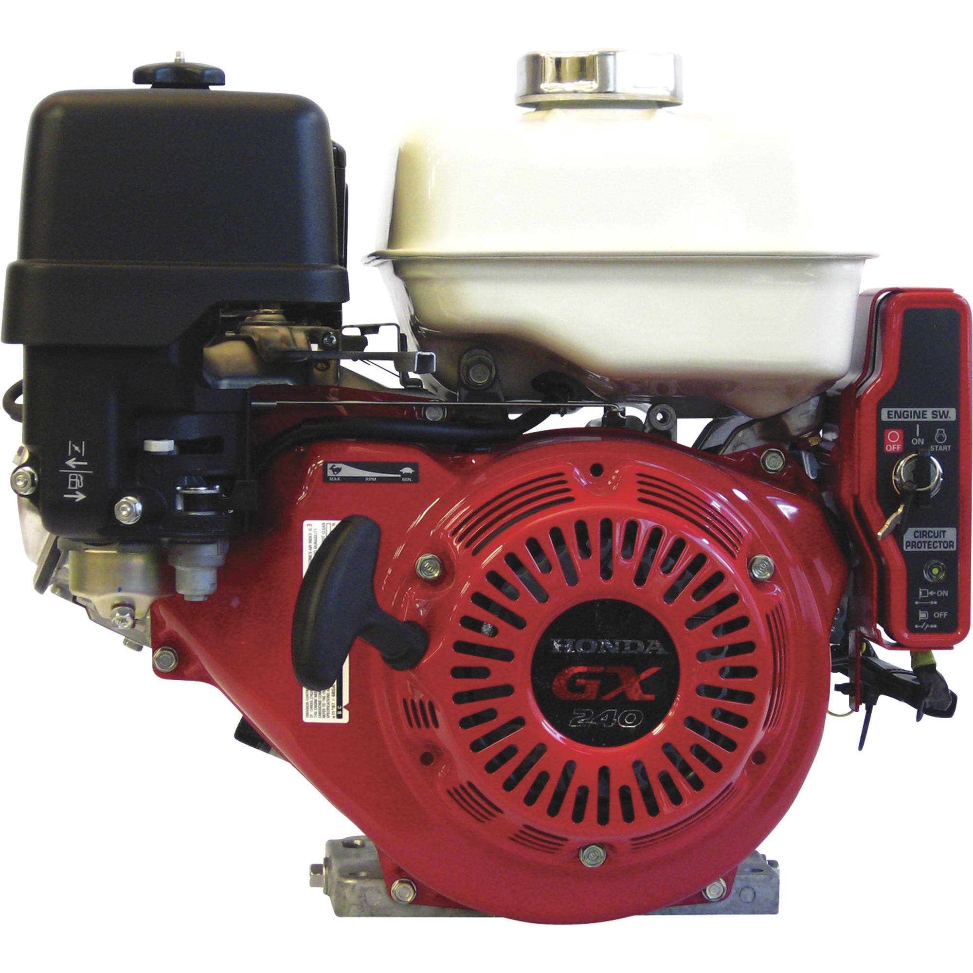 Honda Engines, HONDA HORZ ELECT START 240CC, Engine Displacement 270 cc, Engine Type GX Series OHV Commercial-duty, Shaft Diameter 1 in, Model# GX240UT2XQAR2